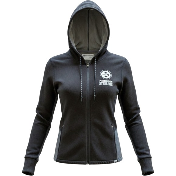 '47 Brand Other - 47 Brand Pittsburgh Steelers Full Zip Hoodie Jacket Forward Fleece Black Grey